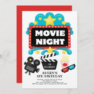 Filmabend Geburtstagsparty Einladung