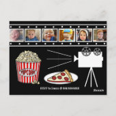 Filmabend Geburtstagsparty Einladung Postkarte (Rückseite)