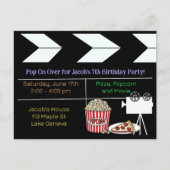 Filmabend Geburtstagsparty Einladung Postkarte (Vorderseite)