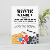 Filmabend Geburtstagsspass Kino Party Einladung (Stehend Vorderseite)