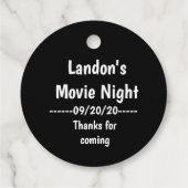 Filmabend Hinterhof Party Popcornkarte Geschenkanhänger (Rückseite)