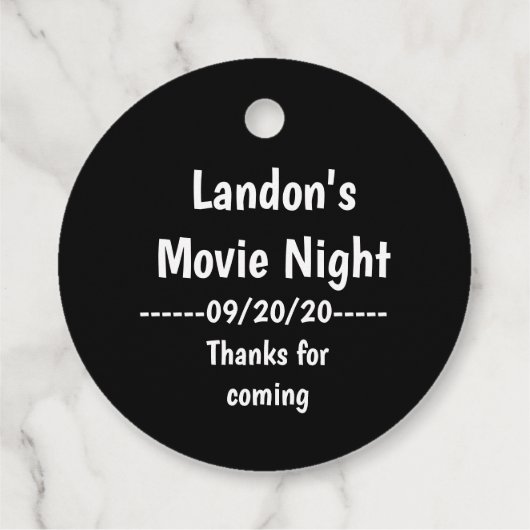 Filmabend Hinterhof Party Popcornkarte Geschenkanhänger (Rückseite)