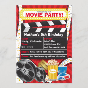 Filmabend Hollywood Clapper Birthday Einladung