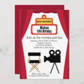 Filmabend Kindergeburtstag Party Einladung (Vorne/Hinten)