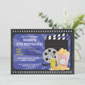 Filmabend Kino Geburtstagsparty Einladung (Stehend Vorderseite)