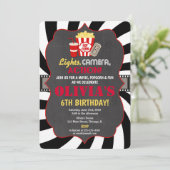 Filmabend Party Geburtstagseinladung Einladung (Stehend Vorderseite)