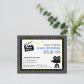 Filmabend Party, Geburtstagsparty Einladung (Stehend Vorderseite)