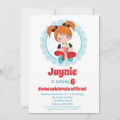 Filmabend Rote Haare Mädchen Einladung Geburtstag (Vorderseite)