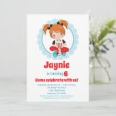 Filmabend Rote Haare Mädchen Einladung Geburtstag (Stehend Vorderseite)