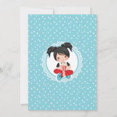 Filmabend Schwarze Haare Mädchen Einladung Geburts (Rückseite)