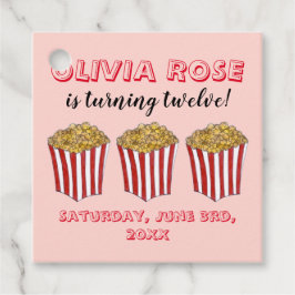 Filmabend Sleepover Popcorn Geburtstagsparty Geschenkanhänger