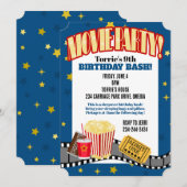 Filmabend Stars Geburtstagsparty Einladung (Vorne/Hinten)