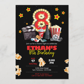 Filmabend, Theater - 8. Geburtstag Einladung