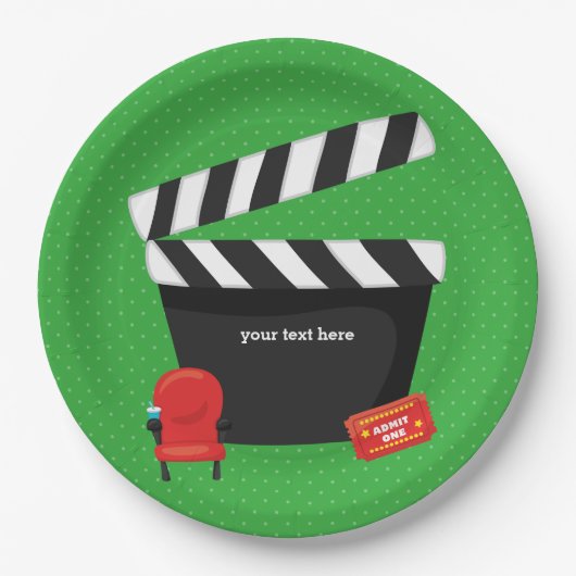 Filmabend * wählen Sie Hintergrundfarbe Pappteller (Vorderseite)