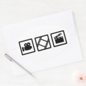 Filmaufnahmen Klappkamera Ovaler Aufkleber (Umschlag)