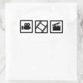 Filmaufnahmen Klappkamera Ovaler Aufkleber (Tasche)