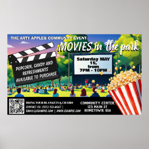 Filme im Park Banner qr Code Poster