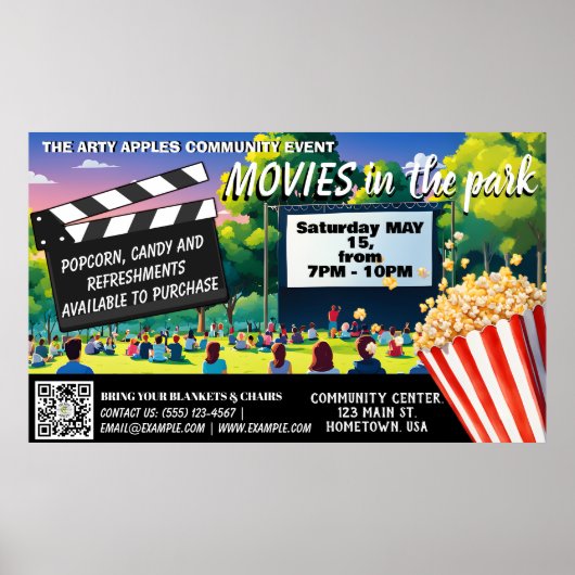 Filme im Park Banner qr Code Poster (Vorne)
