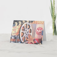 Filme, Popcorn, Filmgrüßkarte