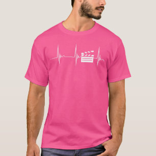 Filmemacher Klappe Filmproduzent Herzschlag EKG Pu T-Shirt
