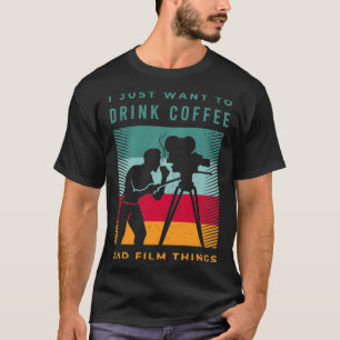 Filmemacher Kostüm für einen Film mit Kaffee-Liebe T-Shirt