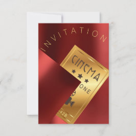 Filmfestival Filmfestival Metal Red Ruby Gold Einladung