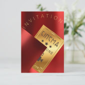 Filmfestival Filmfestival Metal Red Ruby Gold Einladung (Stehend Vorderseite)