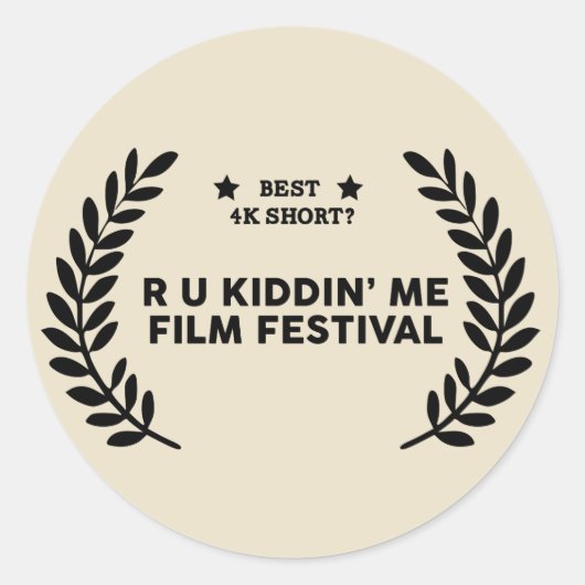 Filmfestival Gewinner: Beste 4K Kurz Runder Aufkleber (Vorderseite)