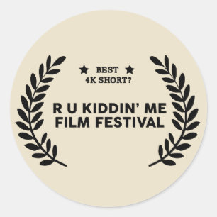Filmfestival Gewinner: Beste 4K Kurz Runder Aufkleber