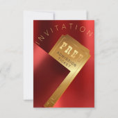 Filmfestival Ticket Metal Red Ruby Gold Einladung (Vorderseite)