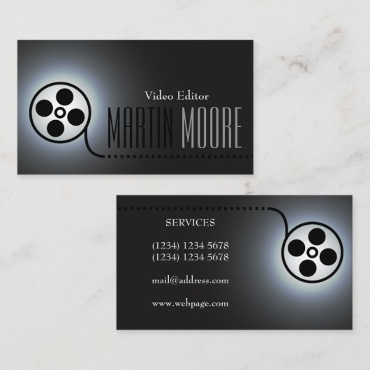 Filmfilmband-Videodienstleistungen Visitenkarte (Vorne/Hinten)