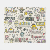 Filmgenres: Fernsehshows Doodle Set Fleecedecke (Vorderseite (Horizontal))