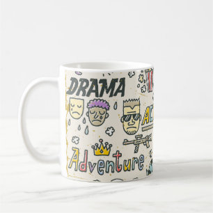 Filmgenres: Fernsehshows Doodle Set Kaffeetasse