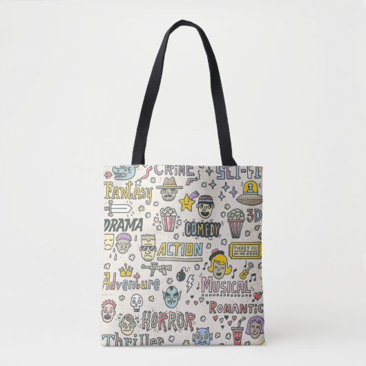 Filmgenres: Fernsehshows Doodle Set Tasche (Vorderseite)