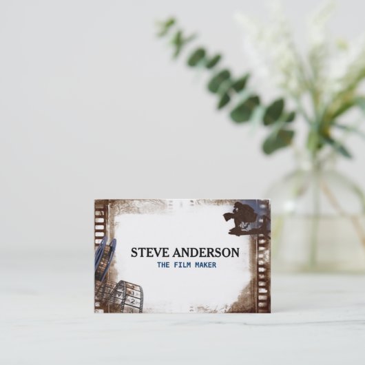 Filming Business Movie Director Fotograf Euro Visitenkarte (Stehend Vorderseite)