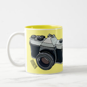 Filmkamera Cartoon-Illustration Zweifarbige Tasse