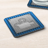 Filmkamera mit gepinseltem Metallaussehen Untersetzer (Linke Seite)