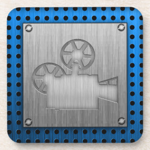 Filmkamera mit gepinseltem Metallaussehen Untersetzer