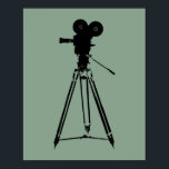 Filmkamera Pop Art Poster<br><div class="desc">Ein schlauer,  grün und schwarz Pop Poster mit einer Filmkamera auf einem Stativ. Ein Luddite-Genuss!</div>
