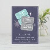 Filmkarten Save the Date (blau) (Stehend Vorderseite)