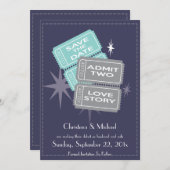 Filmkarten Save the Date (blau) (Vorne/Hinten)