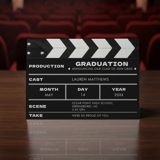 Filmklappe Abschluss Ankündigung