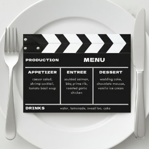 Filmklappe Hochzeit Menükarte