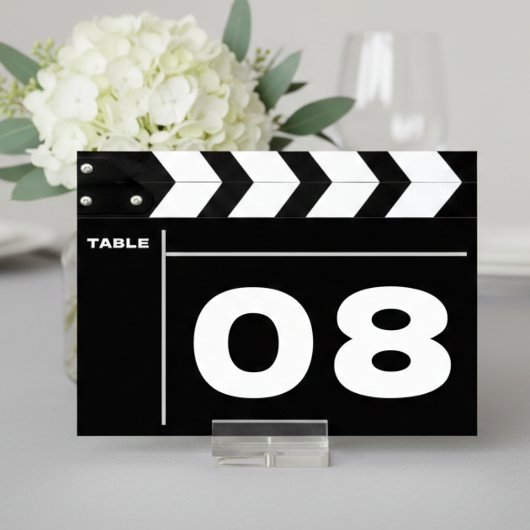 Filmklappe Hochzeit Tischnummer