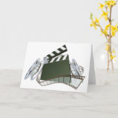 Filmklapperboard und Filmrollen Karte (Gelbe Blume)