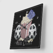 Filmklassiker Quadratische Wanduhr (Winkel)