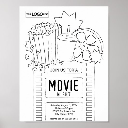 Filmkunst lädt zur farbenfrohen Kunstworksheet-Akt Poster (Vorne)