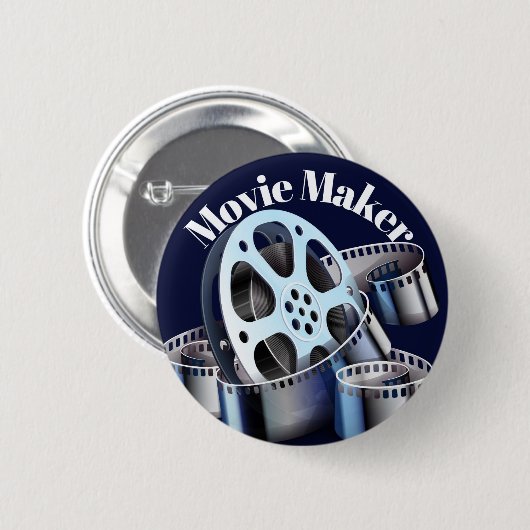 Filmmacher Silver Plate Necklace Button (Vorne & Hinten)