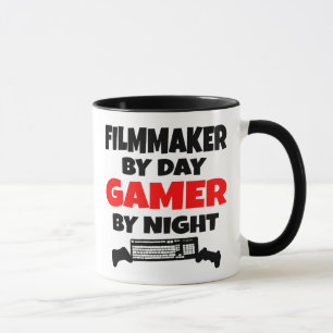 Filmmacher von Day Gamer by Night Tasse