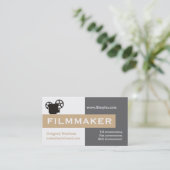 Filmmaker grau, weiß, bräunlich auffallend visitenkarte (Stehend Vorderseite)
